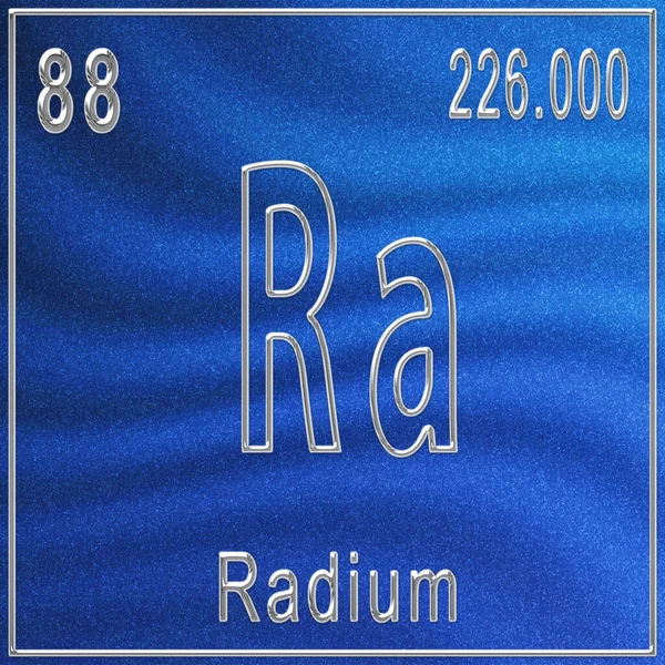 Radium Kémiai Elem Jelzés Atomszámmal Atomtömeggel Periódusos Táblázat Elem — Stock Fotó