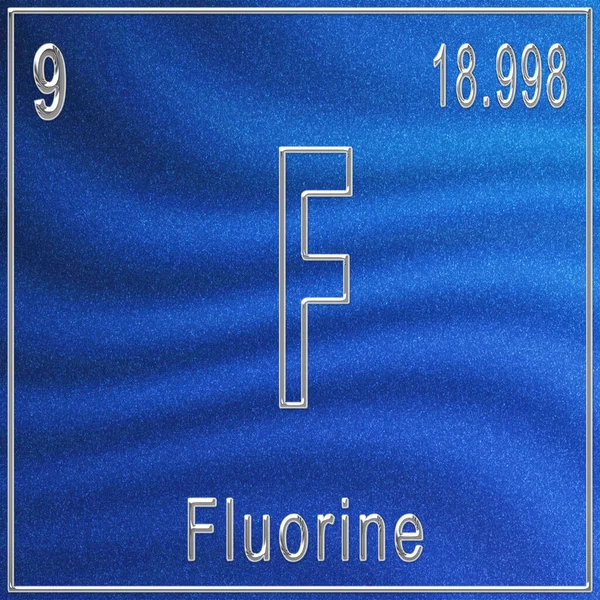 Florin Kimyasal Element Atom Numarası Atom Ağırlığı Ile Imzala Periyodik — Stok fotoğraf