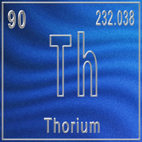 Tórium Kémiai Elem Jelzés Atomszámmal Atomtömeggel Periódusos Táblázat Elem — Stock Fotó