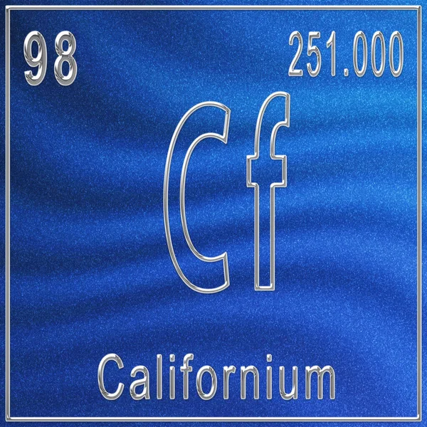 Californium Chemický Prvek Znamení Atomovým Číslem Atomovou Hmotností Periodický Prvek — Stock fotografie