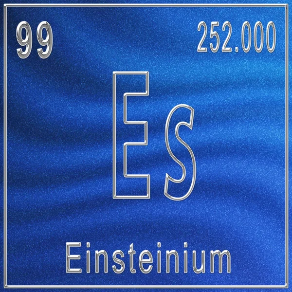 Хімічний Елемент Ейнштейна Знак Атомним Числом Атомною Вагою Періодичний Елемент — стокове фото