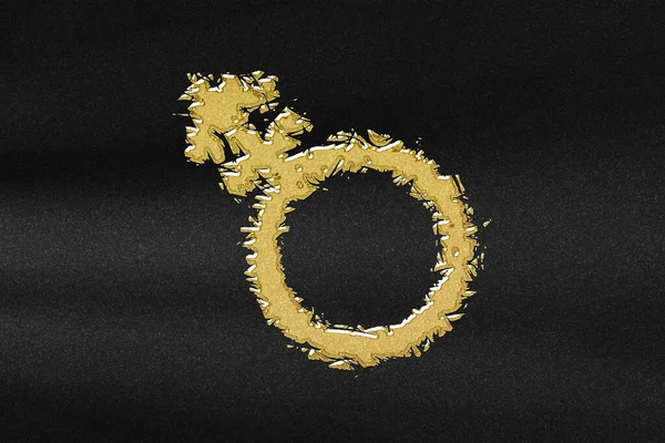 Трансгендерний Символ Поєднує Гендерний Символ Абстрактне Золото Чорним Фоном — стокове фото
