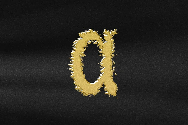 阿尔法标志 希腊字母符号 抽象黄金 黑色背景 — 图库照片
