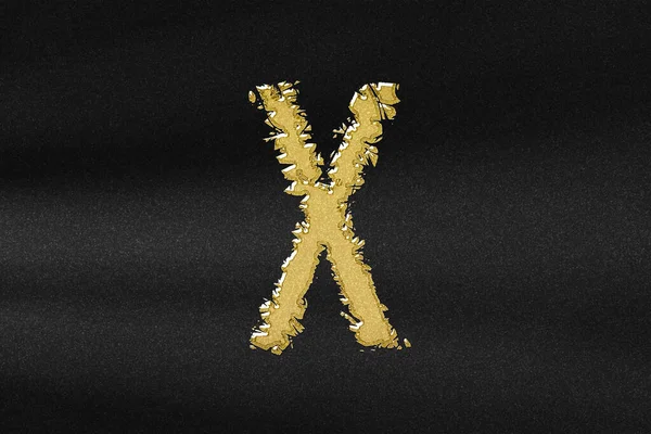 Знак Літера Грецький Алфавіт Символ Абстрактне Золото Чорним Тлом — стокове фото