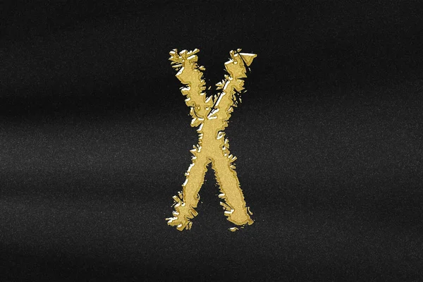 Знак Літера Грецький Алфавіт Символ Абстрактне Золото Чорним Тлом — стокове фото