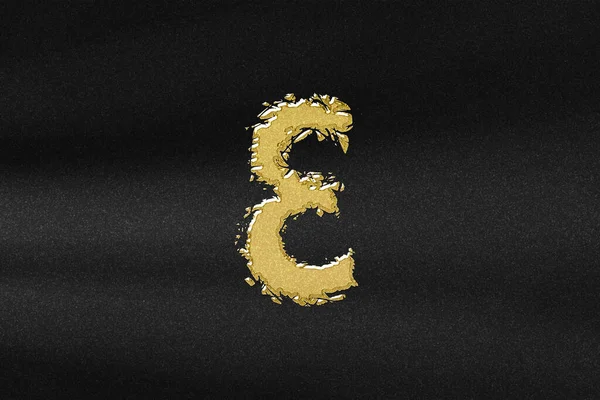 Знак Епсилон Епсилон Літера Грецький Алфавіт Символ Абстрактне Золото Чорним — стокове фото