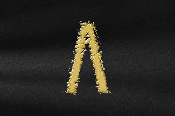 Lambda Sign Lambda Letter Greek Alphabet Symbol Abstract Gold Black — Stock Photo, Image