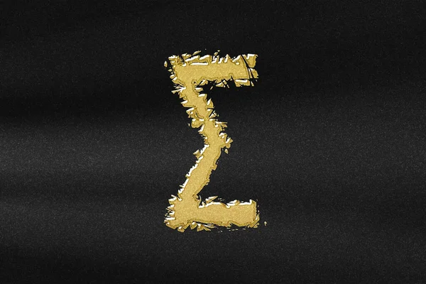 Знак Сигми Літера Сигма Грецький Алфавіт Символ Абстрактне Золото Чорним — стокове фото