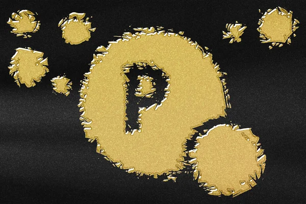 Element P Phosphorus, Mineral Vitamin complex dietary supplement, abstract gold with black background