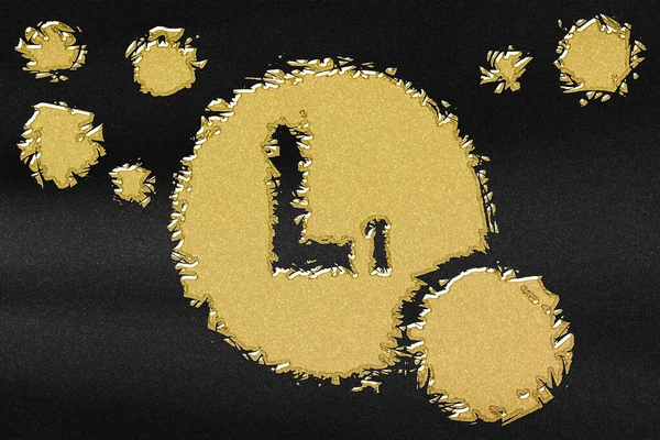 ビタミンL1健康シンボル ビタミンコンセプト アントラニル酸 黒の背景を持つ抽象的な金 — ストック写真