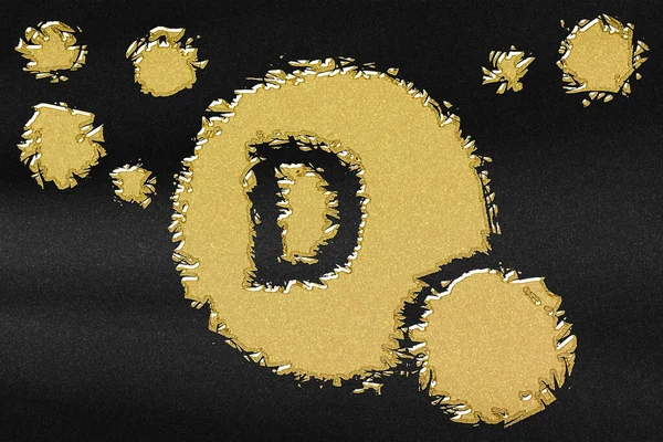 ビタミンDの健康シンボル ビタミンコンセプト コレカルシフェロール 免疫系機能 黒の背景を持つ抽象的な金 — ストック写真