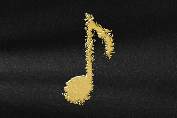 Eighth Note Symbol Music Background Abstract Gold Black Background — Stock Photo, Image