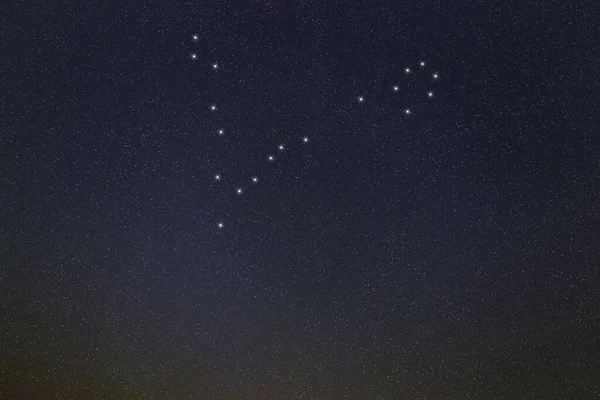 Constelación Estrellas Piscis Cielo Nocturno Racimo Estrellas Espacio Profundo Constelación — Foto de Stock