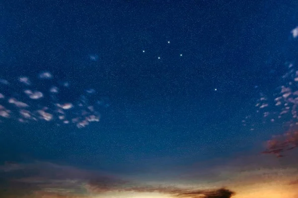 Delphinus Constelação Estrelas Céu Noturno Cluster Estrelas Espaço Profundo Constelação — Fotografia de Stock