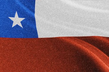 Şili simli bayrağı, ulusal bayrak, parıldayan bayrak, rekabet konsepti, ışıldayan arka plan