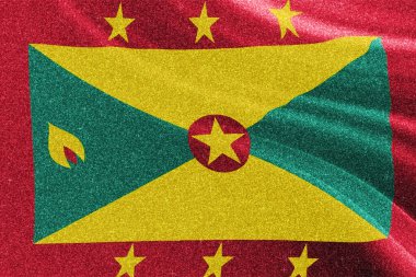 Grenada sim bayrağı, ulusal bayrak, parıldayan bayrak, rekabet konsepti, ışıldayan arka plan