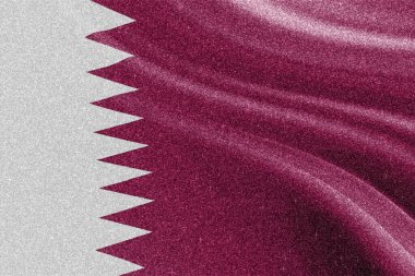 Katar simli bayrağı, ulusal bayrak, parıldayan bayrak, rekabet konsepti, ışıldayan arka plan