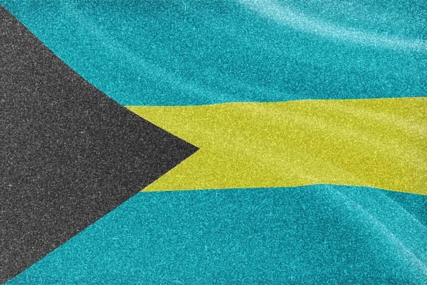 Bahamalar Simli Bayrak Ulusal Bayrak Parıldayan Bayrak Rekabet Konsepti Işıldayan — Stok fotoğraf