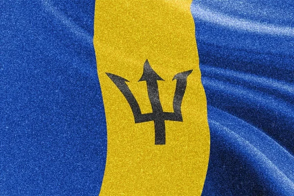 Barbados Glitter Flag Národní Vlajka Třpytivá Vlajka Koncept Soutěže Jiskřivé — Stock fotografie