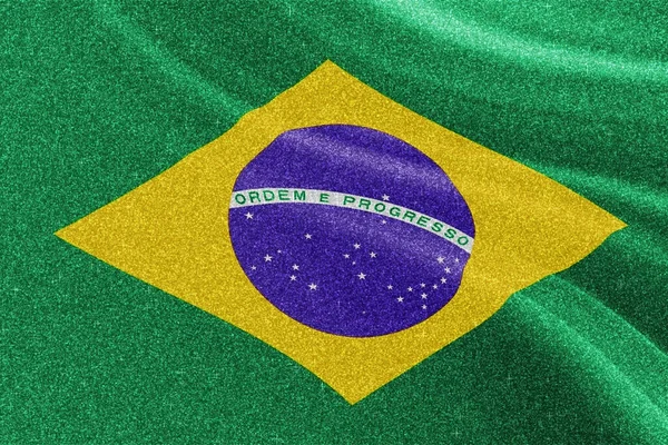 Brazilië Glitter Vlag Nationale Vlag Glinsterende Vlag Concurrentie Concept Glinsterende — Stockfoto