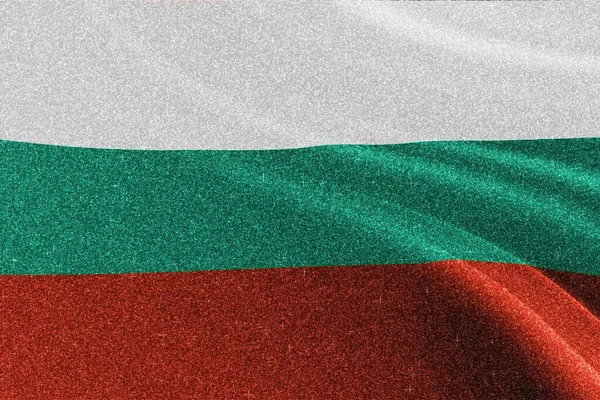 Bulgaristan Bayrağı Ulusal Bayrak Parıldayan Bayrak Rekabet Konsepti Işıldayan Arka — Stok fotoğraf