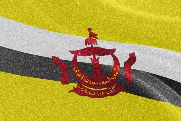 Bandeira Brilho Brunei Bandeira Nacional Bandeira Brilhante Conceito Concorrência Fundo — Fotografia de Stock