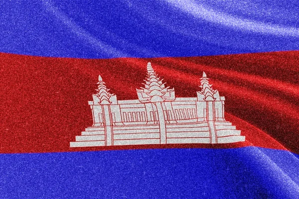 Kambodža Třpyt Vlajka Národní Vlajka Třpytivé Vlajky Koncept Soutěže Jiskřivé — Stock fotografie