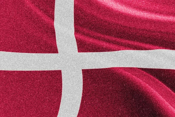 Danmark Glitter Flagga Nationell Flagga Glittrande Flagga Konkurrens Koncept Glitter — Stockfoto