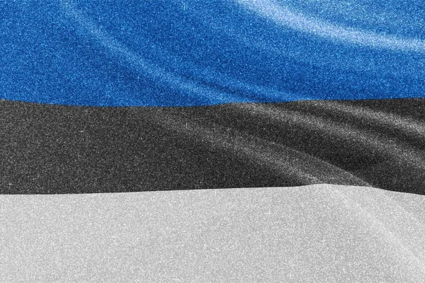 Észtország Csillogó Zászló Nemzeti Zászló Csillogó Zászló Verseny Koncepció Csillogó — Stock Fotó