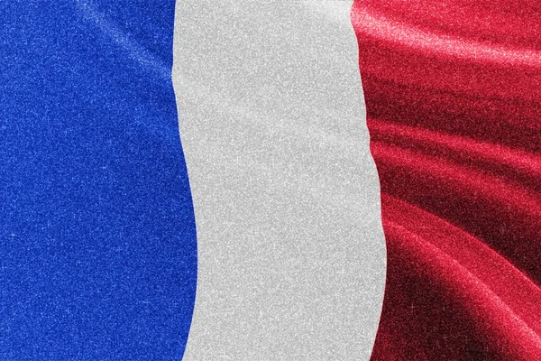 Francie Třpyt Vlajka Národní Vlajka Třpytivé Vlajky Koncept Soutěže Jiskřivé — Stock fotografie