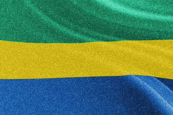 Gabun Glitzerfahne Nationalflagge Glitzerfahne Wettbewerbskonzept Funkelhintergrund — Stockfoto