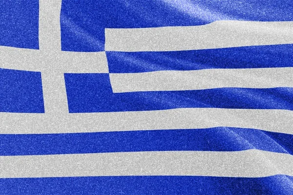 Flaga Grecji Brokat Flaga Narodowa Błyszcząca Flaga Koncepcja Konkursu Blask — Zdjęcie stockowe