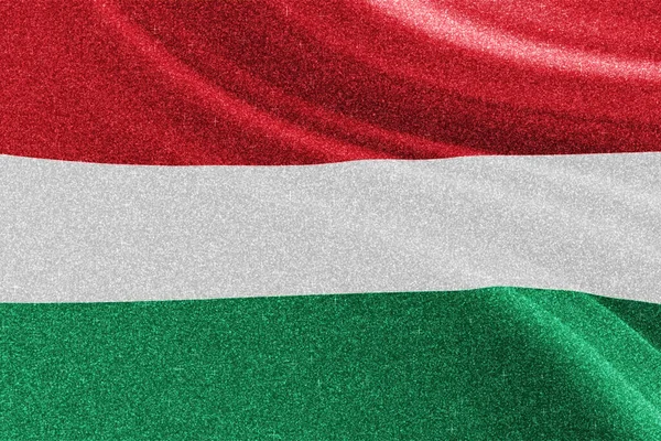 Ουγγαρία Γκλίτερ Σημαία Εθνική Σημαία Γκλίτερ Σημαία Έννοια Ανταγωνισμού Αστραφτερό — Φωτογραφία Αρχείου