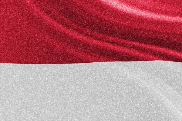 Indonesien Glitter Flagga Nationell Flagga Glittrande Flagga Konkurrens Koncept Glitter — Stockfoto