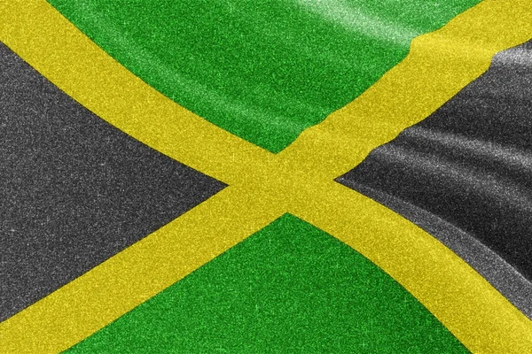 Флаг Ямайки Блестки Национальный Флаг Блестящий Флаг Конкурс Концепции Блестящий — стоковое фото