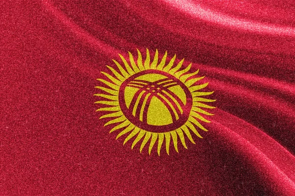 Kirgizië Glitter Vlag Nationale Vlag Glinsterende Vlag Concurrentie Concept Glinsterende — Stockfoto