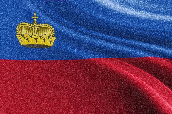 Flaga Liechtensteinu Flaga Narodowa Flaga Błyszcząca Koncepcja Konkursu Tło Blasku — Zdjęcie stockowe