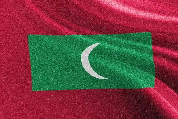 Μαλδίβες Γκλίτερ Σημαία Εθνική Σημαία Αστραφτερή Σημαία Έννοια Ανταγωνισμού Αστραφτερό — Φωτογραφία Αρχείου