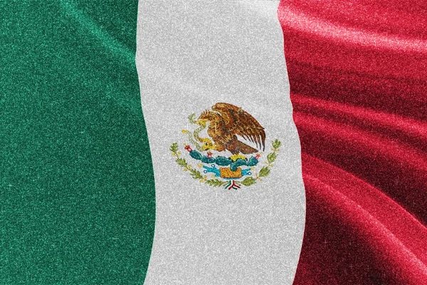 México Glitter Flag Flag Nacional Glittering Flag Competition Concept Sparkle — Fotografia de Stock