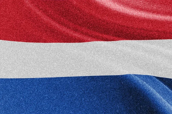 Nederland Glitter Vlag Nationale Vlag Glinsterende Vlag Competitie Concept Glinsterende — Stockfoto