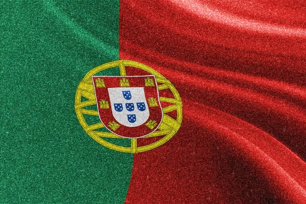 Portugal Bandeira Glitter Bandeira Nacional Bandeira Brilhante Conceito Concorrência Fundo — Fotografia de Stock