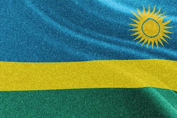 Rwanda Glitter Flag National Flag Glittering Flag Competition Concept Sparkle — Foto de Stock