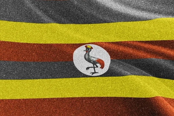 Uganda Glitter Flagga Nationell Flagga Glittrande Flagga Konkurrens Koncept Glitter — Stockfoto