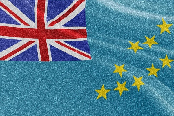 Bandera Tuvalu Glitter Bandera Nacional Bandera Brillante Concepto Competencia Fondo — Foto de Stock