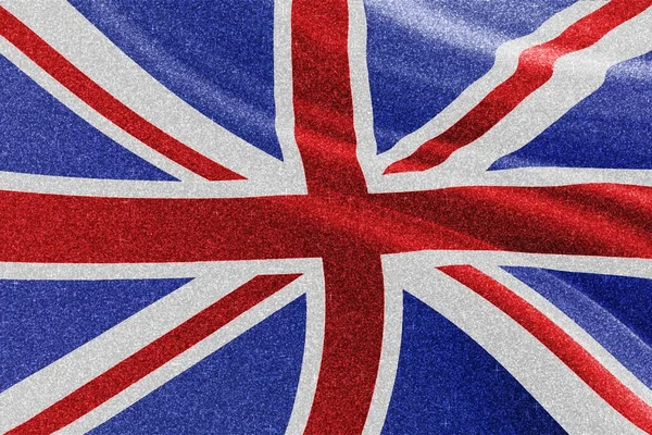 Egyesült Királyság Csillogó Zászló Nemzeti Zászló Csillogó Zászló Versenykoncepció Csillogó — Stock Fotó