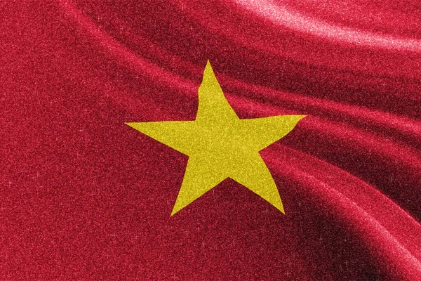 Vietnam Glitter Flag National Flag Glittering Flag Competition Concept Sparkle —  Fotos de Stock