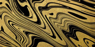 Altın kıvrımlı sanatsal tasarım, altın parıltılar, siyah çizgiler, moda tarzı