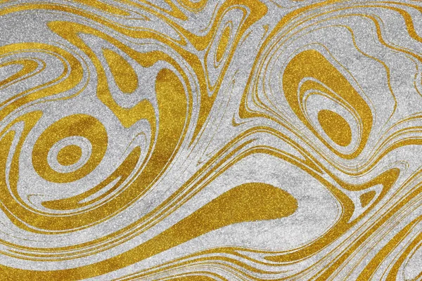 Altın Gümüş Girdaplar Lüks Arka Plan Gümüş Altın Soyut Arka — Stok fotoğraf