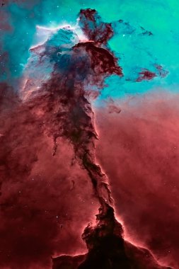 Uzay Arkaplanı, Kartal Nebulası. Yükselen kule. Bu görüntünün elementleri NASA tarafından döşenmiştir. Alınan resim. 