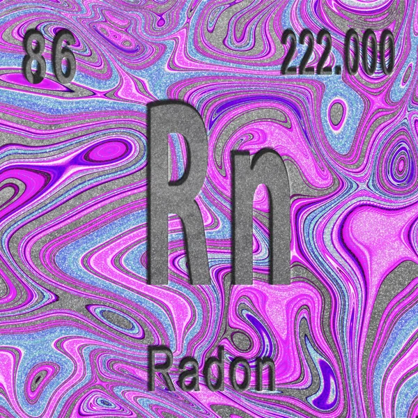 Хімічний Елемент Радону Знак Атомним Числом Атомною Вагою Фіолетовий Фон — стокове фото